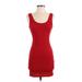 Forever 21 Casual Dress - Sheath: Red Solid Dresses - Women's Size Small