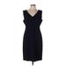 Karl Lagerfeld Paris Casual Dress - Sheath V-Neck Sleeveless: Black Print Dresses - Women's Size 12