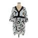 Daisy Fuentes Casual Dress: Blue Baroque Print Dresses - Women's Size 1X