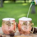 Tasse à vin cocktail du Ramadan tasse à mule de Moscou acier inoxydable martelé cuivre plaqué