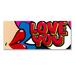 DecorumBY Love You - No Frame Panoramic Print Metal in Blue/Red | 36 H x 84 W x 1.5 D in | Wayfair Abstract Art - "Love You" AL Panel 36x84"