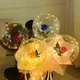 Bouquet de roses ballons à LED transparent Bobo Ball Saint Valentin cadeaux d'anniversaire fête