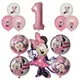 Décor d'anniversaire Disney Minnie Mouse pour bébé fille décoration de fête ballon à chiffres