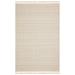 White 91 x 63 x 0.4 in Area Rug - Lofy Norman Beige Striped Cotton Machine Made Area Rug Polyester/Cotton | 91 H x 63 W x 0.4 D in | Wayfair