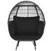 Dakota Fields Corrian Egg Chair w/ Stand Wicker/Rattan in Black | 57 H x 43 W x 32.5 D in | Wayfair A289A8F8C79C4D449AAAB5BD2724DF26