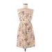 Needle Threads Casual Dress: Tan Floral Dresses - Women's Size Medium