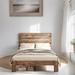 King Size Industrial Style Wood Platform Bed Frame,Constructed From High-Quality Metal Frame,Solid Wood Slats Large Storage