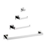 Wall Mount 4 Piece Bathroom Hardware Set Polished Chrome Bathroom Accessories Set Stainless Steel Towel Holder Bar Set