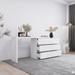 Extended Desktop 6 Drawers Chest of Drawer White Color Vanity - 45.30"L * 15.00"W * 30.70"H