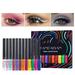 Melotizhi Colorful Colored Gel Eyeliner Pencil Pen Set 12 Colors Eyeliner Eye Shadow Set Pearl Metallic Glitter Eye Liner Pencils Kit Eyeliner Pen Waterproof Smudge Proof Black Brown Eye Liner Pencils