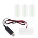 TRINGKY 1.5V 3V 4.5V 6V LR20 D Cell Battery Eliminator USB Power Adapter Replacement 1 to 4pcs LR20 D Cell Battery for Toys Lamp