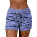 Munlar Drawstring Women s Shorts Casual Shorts Blue Athletic Shorts Summer Striped Yoag Golf Gym Shorts with Pockets