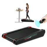 ROLEAHU 2.5HP Treadmill Walk Pad with Fixed Incline Max 300lbs Weight Capacity Under Desk Treadmill Compact Treadmills with 2 types of changing light strips Treadmill for Home(Red)