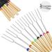 Marshmallow Roasting Sticks Wooden Handle Set of 8 Smores Skewers Telescoping Forks 32 inch with Portable Bag for Hot Dog Campfire Camping Stove BBQ Tools gticphyj