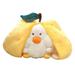 Adorable Duck Plush Toy Zipper Design Extra Soft Fully Filled Vivid Expressions PP Cotton 2-in-1 Reversible Heart Duck Plush Toy Cushion for Kids