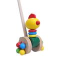 Early Childhood Baby Walker Baby Pushing Cart Toys Cartoon Animal Carts Toy Baby Walker Wooden Carts Toys Push Rod Cart Toys (Chicken)