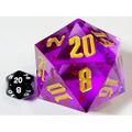 Purple/Gold Titan 55mm Jumbo d20 | Dungeons and Dragons | Colossal Dice Set| DnD Dice | DnD Dice Set Polyhedral 5E DND Dungeons Dragons