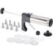 Baking Syringe: Stainless Steel Pastry Press & Topping Syringe With 8 Templates And 8 Nozzles (Cookie Press) F120391