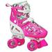 Roller Derby Trac Star Youth Kids Adjustable Roller Skate - White/Pink - L