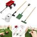 Tejiojio Clearance 1/12 Miniature Dollhouse Set Garden Equipment Tools Watering Can Red Cart