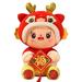 BGZLEU Chinese New Year Dragon Stuffed Animal Mascot Dragon Plush Toy for Spring Festival 2024 Chinese New Year Soft Plush Dragon Mascot Doll for Lunar New Year Souvenir Gift (Red 7.9 Inch)