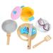 1 set of Wooden Cookware Set Kitchen Playset Pretend Play Cookware Set Playing House Props