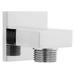Yuri Bathroom Brass Square Shower Hose Wall Outlet Elbow Modern Chrome Connector G1/2