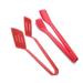 HEMOTON 1 Set Kitchen Spatula Set Silicone Spatula Tong Steak Frying Clamp Grilling Tongs