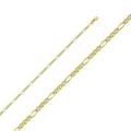 18 in. 14K Yellow Gold 2.5 mm White Pave Ficonucci Chain