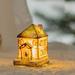 Kiplyki New Arrivals Christmas Resin House Decoration Decorations Microscape Gifts Christmas Crafts LED Warm Light Christmas Resin House Christmas Decoration Home Desktop Christmas