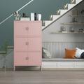 Metal Storage Cabinet with 6 Doors Office Locker Cabinets with 6 handles Accent Storage Cabinet for Home Office School and Garage Pink