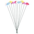 10Pcs Decorative Garden Stakes Small Daisy Flower Stakes Garden Yard Flower Stakes Ornaments