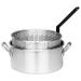 LeCeleBee 1201 10-qt Aluminum Fry Pot Features Perforated Aluminum Basket Heavy Duty Riveted Handles Perfect For Deep Frying French Fries Hush Puppies Fish & Chicken