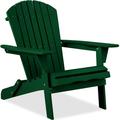 Best Choice Products Folding Adirondack Chair Outdoor Wooden Accent Lounge Furniture w/ 350lb Capacity - Green