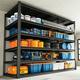 55 W Shelving Unit 84 H Garage Shelving Heavy Duty Metal Shelves for Garage 3500LBS Metal Storage Rack and Shelf Wide Industrial Shelving Adjustable Garage Shelf 6 Tier Shelving Units Black