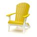 Wildridge Heritage Folding Adirondack Chair Lemon Yellow and White Outdoor Weather Resistant Poly Patio Furniture