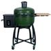 24 Ceramic Charcoal Grill with 19.6 Gridiron 4-in-1 Smoked Roasted BBQ Pan-roasted with Casters for Outdoors Patio Garden Backyard Dark Green