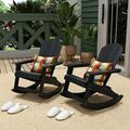 WestinTrends Tuscany HIPS Outdoor Rocking Adirondack Chair (Set of 2) Black