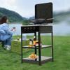 Portable Gas Stove 4-burner & Support Leg Stand &wind Blocking Cover BBQ Outdoor