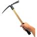 Hand Mini Garden Hoes Dual Headed Weeding Tool - Carbon Steel Hoe/Tine Cultivator 3 Prongs Combo Garden Tools with Wood Handle (3 Prongs) GTICPHYJ