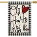 colorlife Oh How He Loves Us Valentine s Day Garden Flag 12x18 Inch Outside Double Sided Buffalo Plaid Rustic Yard Outdoor Decoration