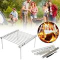 YOZGXEG Detachable Barbecue Tray Support for Barbecue Grill For Grill Portable Outdoor Picnics Grill Camping Barbeque Folding Cooking Camping & Hiking Outdoor Baking Tray Holder