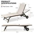 Crestlive Products Crestlive Outdoor Adjustable Chaise Lounge Chairs w/Wheels - See the Picture Beige Set of 4