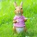 Hanety Easter Decorations Coated Brown Rabbit Ornament Easter Outdoor Garden Decorative Resin Crafts Easter Ornaments