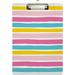 Coolnut Irregular Striped Colorful Polka Dot Clipboards for Kids Student Women Men Letter Size Plastic Low Profile Clip 9 x 12.5 in Silver Clip