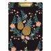 Coolnut Tropical Vintage Pineapple Floral Clipboards for Kids Student Women Men Letter Size Plastic Low Profile Clip 9 x 12.5 in