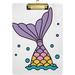 Coolnut Mermaid Tail Rainbow Pastel Clipboards for Kids Student Women Men Letter Size Plastic Low Profile Clip 9 x 12.5 in Golden Clip