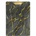 Coolnut Marble Golden Vintage Art Acrylic Clipboard Letter Size 9 x 12.5 Decorative Clipboard with Low Profile Silver Metal Clip for Office School Student Women
