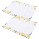 2 Pcs Printable Stickers Note Pads Memo Stickers Undated Weekly Planner Weekly Calendar Planner Meal Prep Notepad Tear-off Meal Paper Student