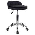 LeCeleBee Rolling Stool Height Adjustable 360Â° Swivel with Universal Casters Leather Cushion with Low Back Rolling Chair with Wheels for Office Kitchen Desk Home Salon Shop Lab Bar Counter (Black)